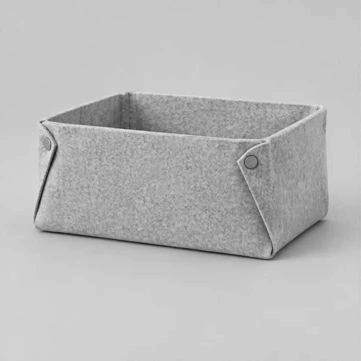 Fold Desk Basket, Light gray — full product view