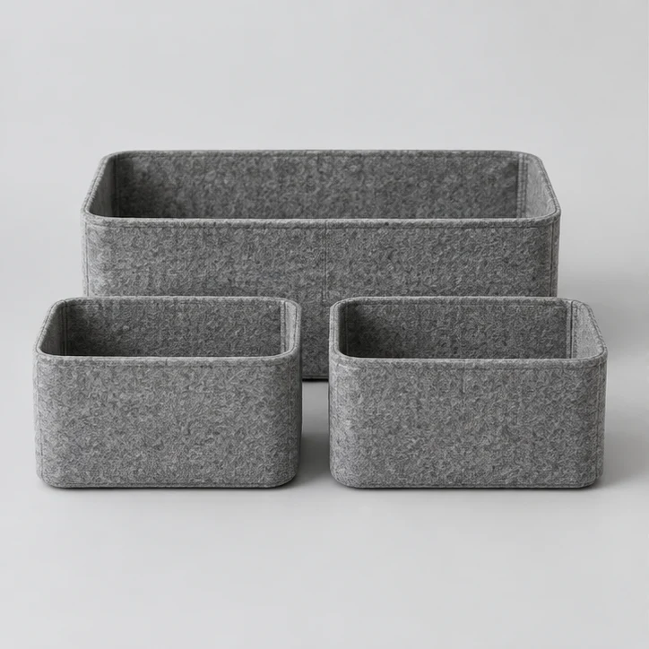 Wardrobe Basket Set, Gray — full product view