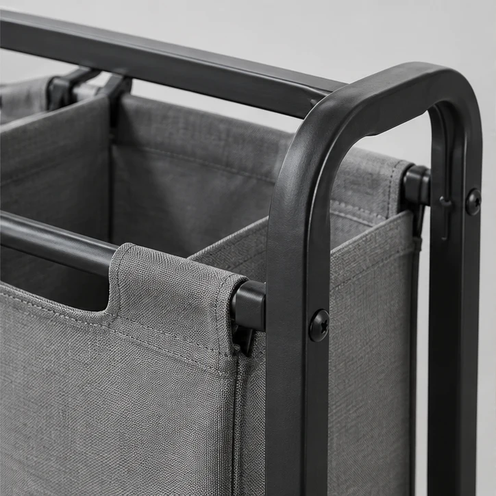 Double Rolling Sorter, Black / gray — material and construction detail