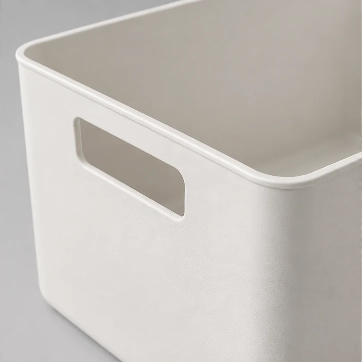 Modular Basket Quartet, Mist white — material and construction detail